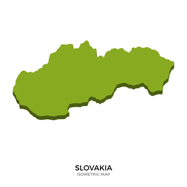 Mapa izometryczna Słowacji Szczegółowa ilustracja wektorowa — Wektor stockowy