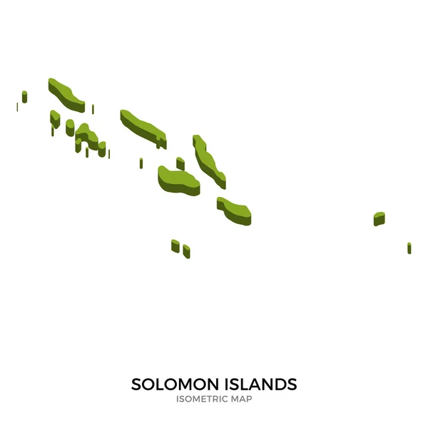 Isométrico mapa de Islas Salomón ilustración vectorial detallada — Vector de stock