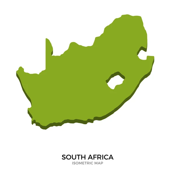 Isometrische kaart van Zuid-Afrika gedetailleerde vector illustratie — Stockvector