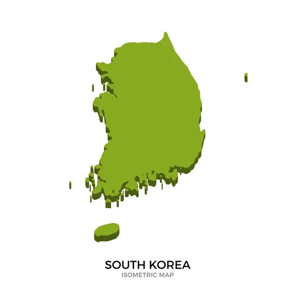 Mapa isométrico da Coreia do Sul ilustração vetorial detalhada — Vetor de Stock