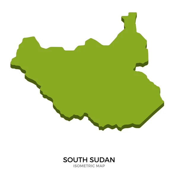 Mapa isométrico de Sudán del Sur ilustración vectorial detallada — Vector de stock