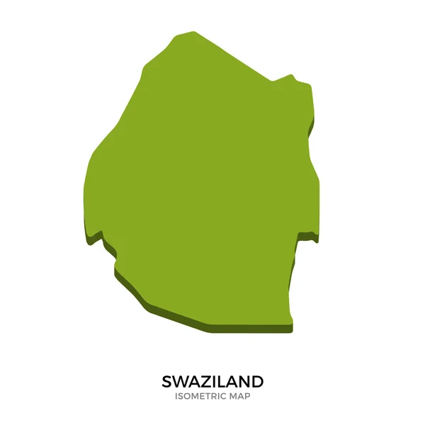 Isometric map of Swaziland detailed vector illustration — Stock Vector