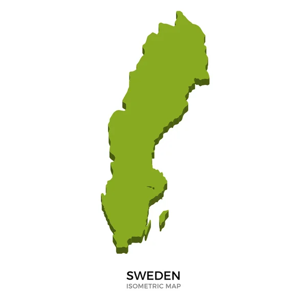 Isometric map of Sweden detailed vector illustration — Stock Vector