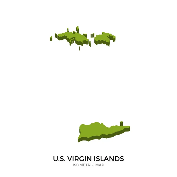 Isometric map of U.S. Virgin Islands detailed vector illustration — Stock Vector