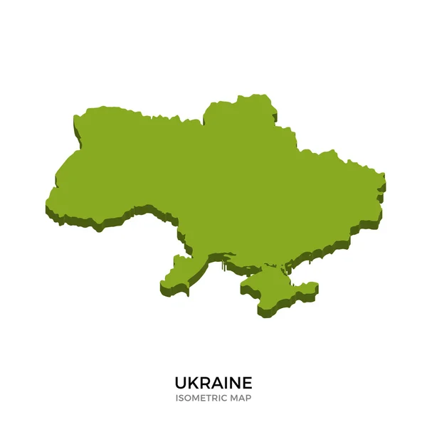 Isométrico mapa de Ucrania ilustración vectorial detallada — Vector de stock
