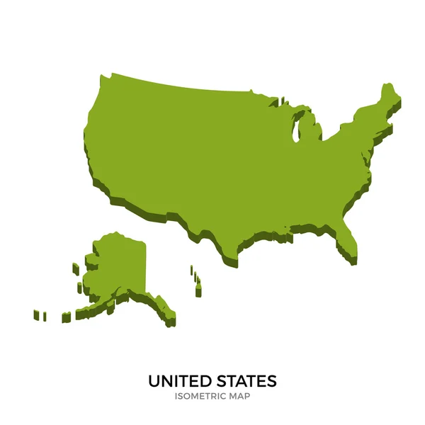 Mapa isométrico dos Estados Unidos ilustração vetorial detalhada — Vetor de Stock