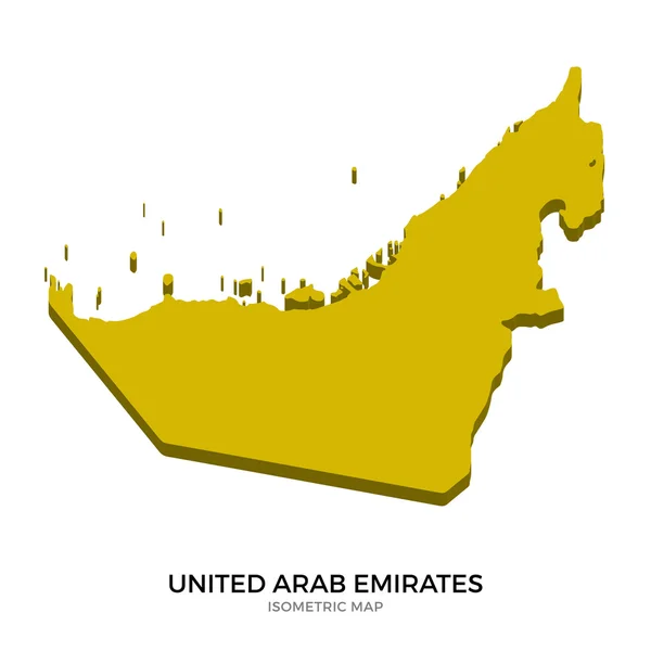 Izometrická mapa detailní vektorové ilustrace Spojených arabských emirátů — Stockový vektor