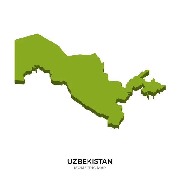 Mapa isométrico de Uzbekistán ilustración vectorial detallada — Vector de stock