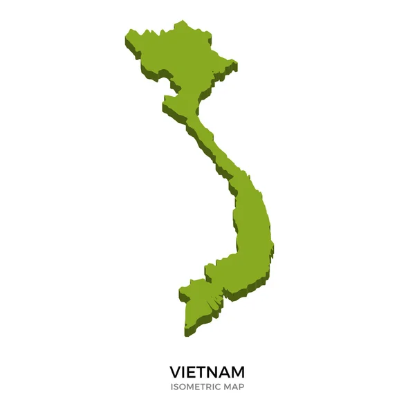 Mapa isométrico de Vietnam ilustración vectorial detallada — Vector de stock