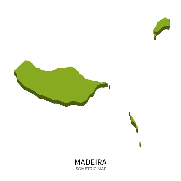 Isometric map of Madeira detailed vector illustration — Stock Vector