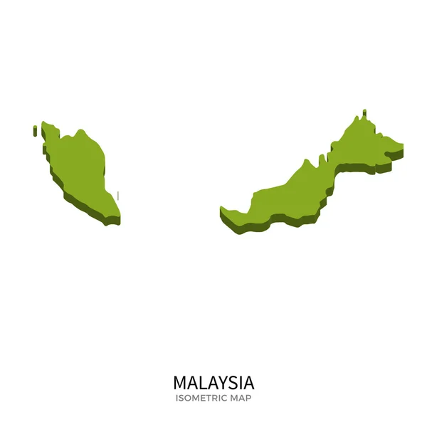 Carte isométrique de Malaisie illustration vectorielle détaillée — Image vectorielle