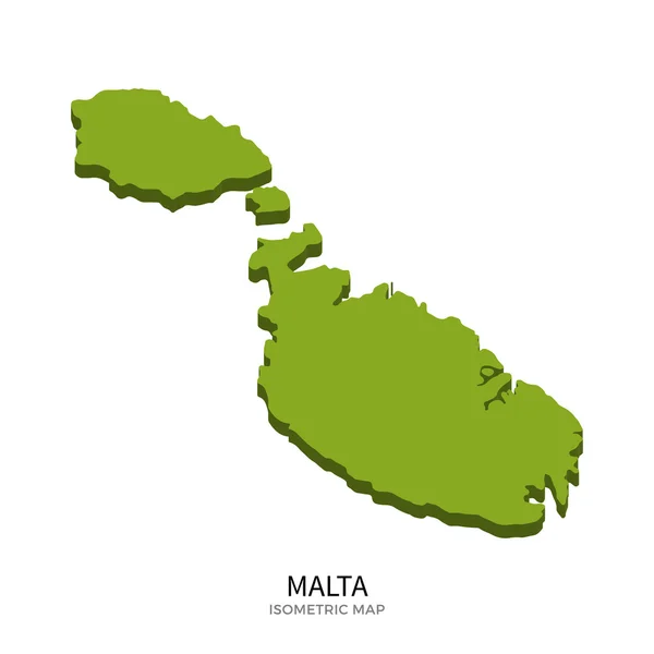 Isometric map of Malta detailed vector illustration — Stock Vector