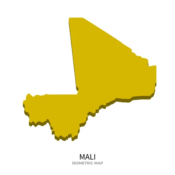 Mapa isométrico de Malí ilustración vectorial detallada — Vector de stock