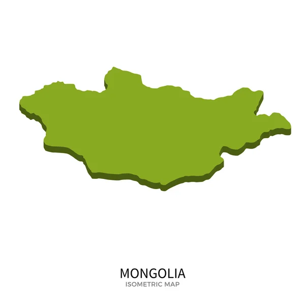 Mapa isométrico de Mongolia ilustración vectorial detallada — Vector de stock