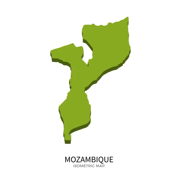 Mozambik detaylı vektör illüstrasyoniz izometrik haritası — Stok Vektör