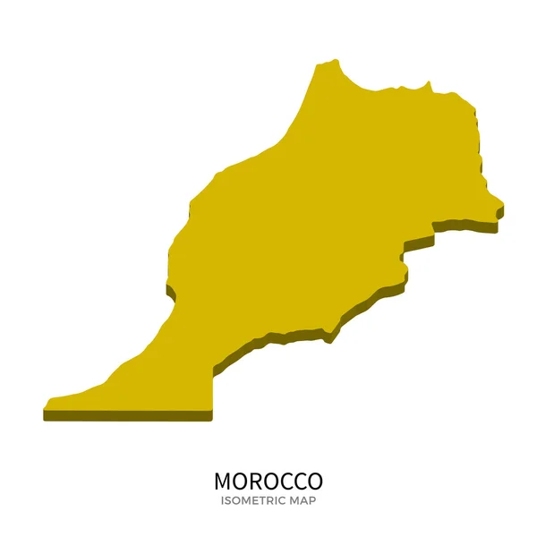 Isometric map of Morocco detailed vector illustration — Stock Vector