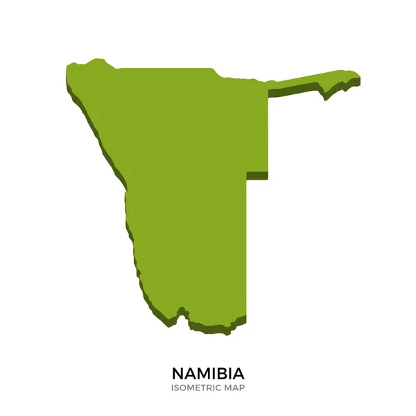 Mapa isométrico de Namibia ilustración vectorial detallada — Vector de stock