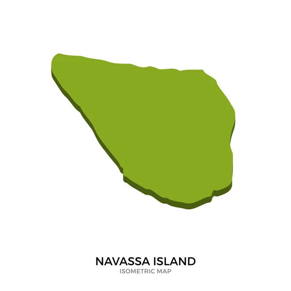 Isometric map of Navassa Island detailed vector illustration — Stock Vector
