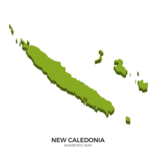 Mappa isometrica della Nuova Caledonia dettagliata illustrazione vettoriale — Vettoriale Stock