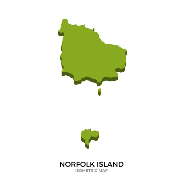 Isometric map of Norfolk Island detailed vector illustration — Stock Vector