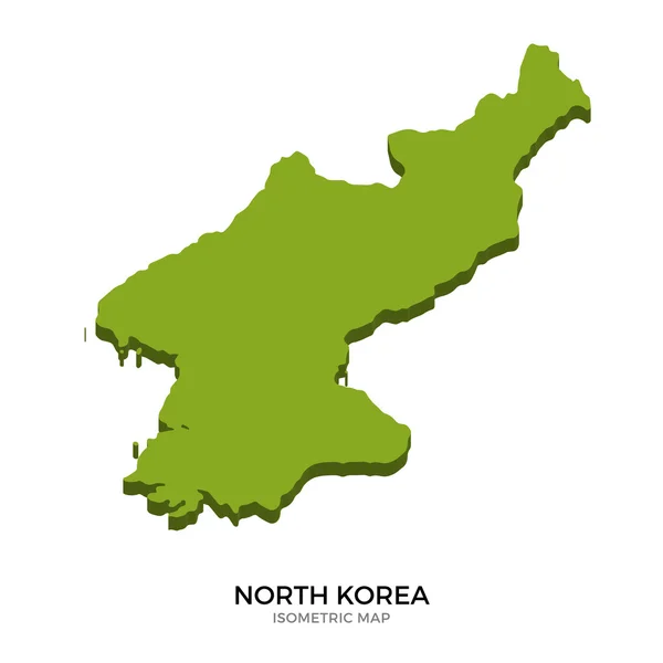 Isometrische Karte Nordkoreas detaillierte Vektorillustration — Stockvektor