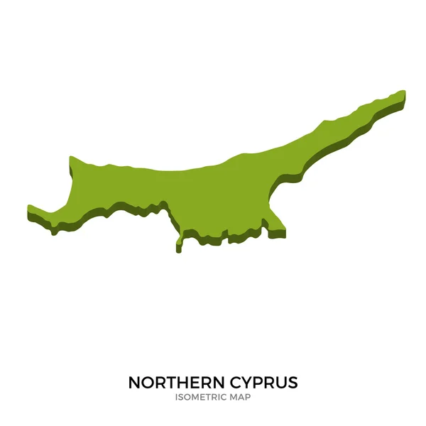 Isometric map of Northern Cyprus detailed vector illustration — Stock Vector