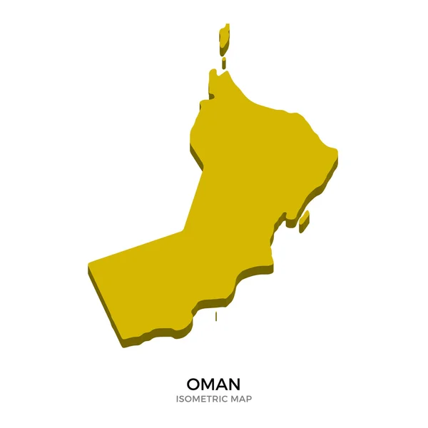 Mapa izometryczna z Oman szczegółowy rysunek wektorowy — Wektor stockowy