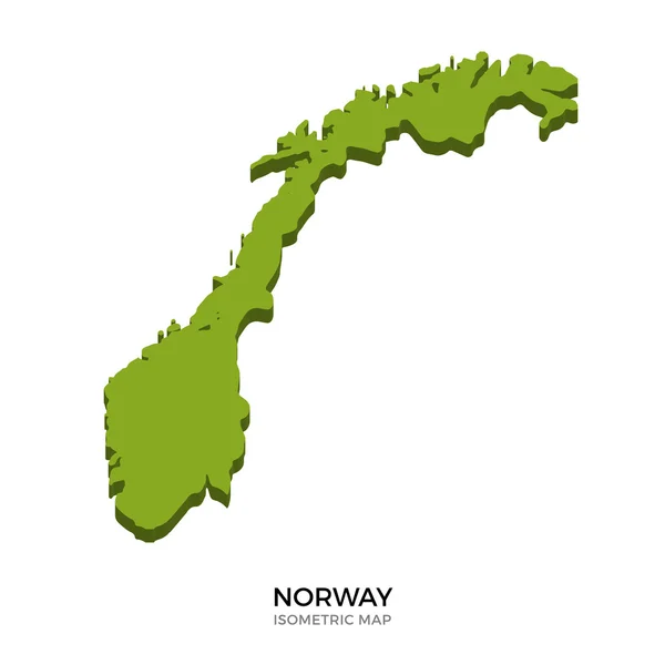 Mappa isometrica della Norvegia dettagliata illustrazione vettoriale — Vettoriale Stock