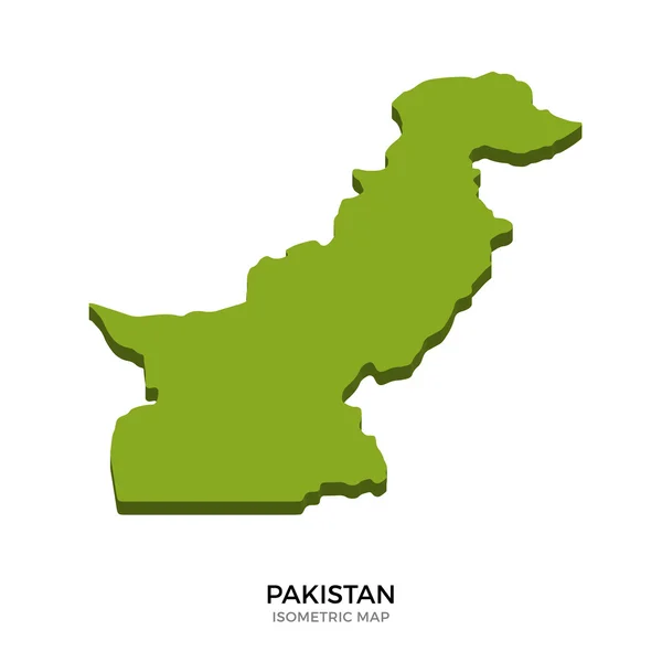 Mappa isometrica del Pakistan dettagliata illustrazione vettoriale — Vettoriale Stock