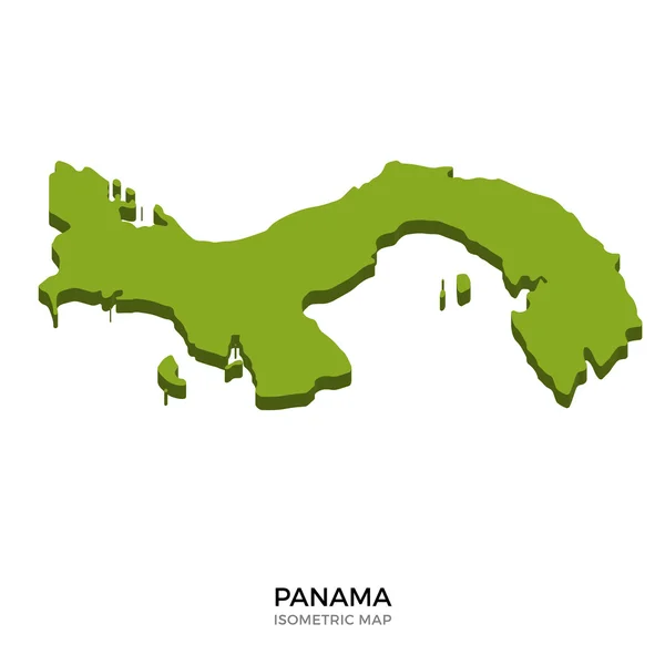 Mapa isométrico de Panamá ilustración vectorial detallada — Vector de stock