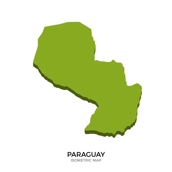 Mapa isométrico de Paraguay ilustración vectorial detallada — Vector de stock