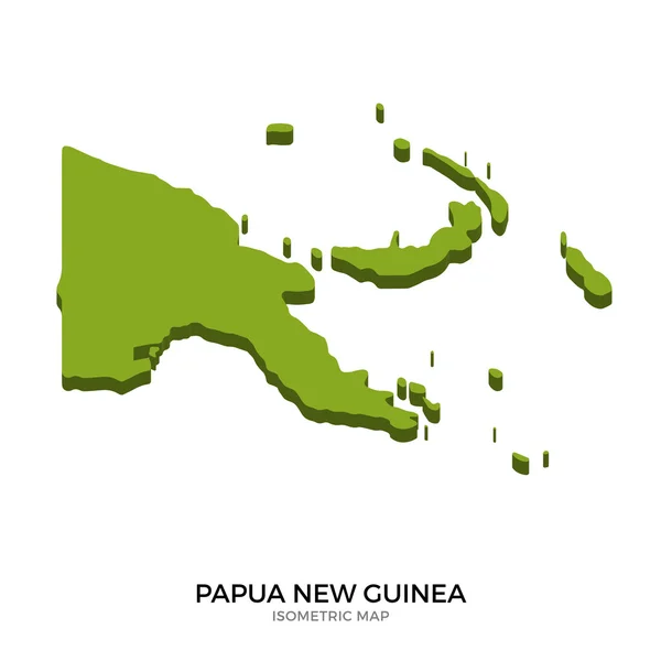 Isometric map of Papua New Guinea detailed vector illustration — Stock Vector