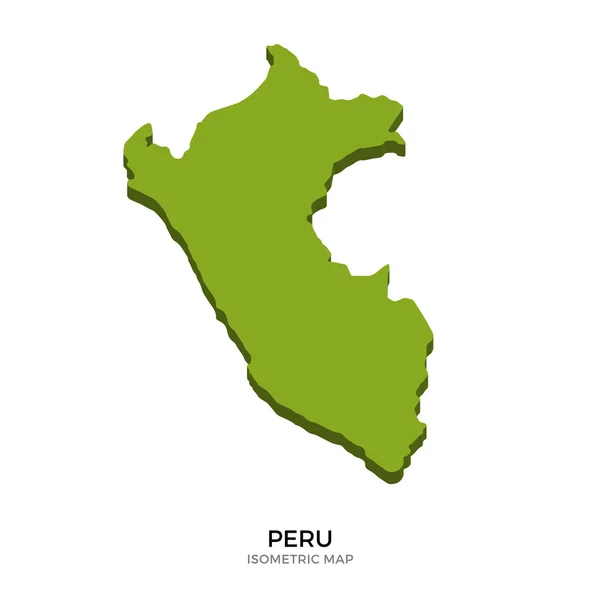 Isometrische Karte von Peru detaillierte Vektorillustration — Stockvektor