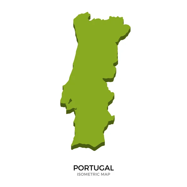 Mapa isométrico de Portugal ilustración vectorial detallada — Archivo Imágenes Vectoriales