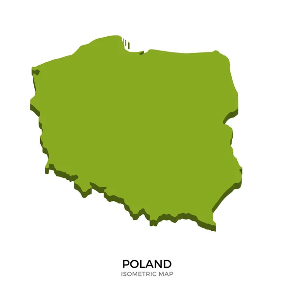 Isometric map of Poland detailed vector illustration — Stock Vector