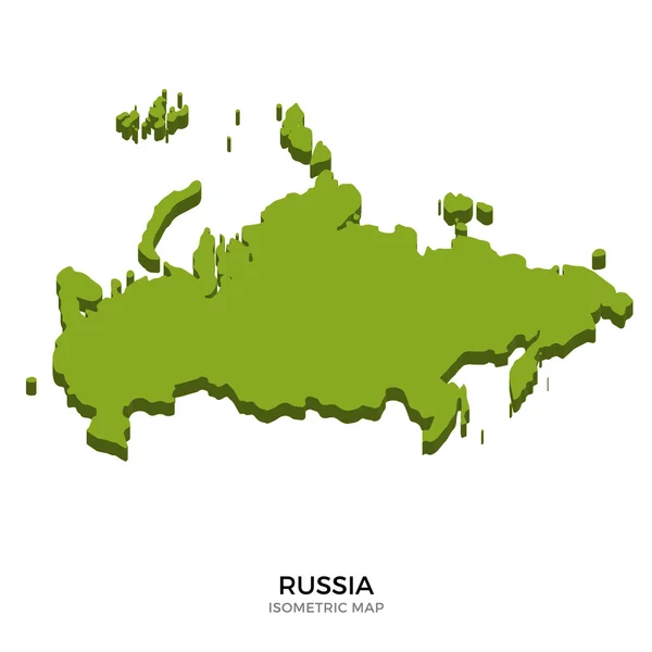 Isometrische kaart van Rusland gedetailleerde vector illustratie — Stockvector