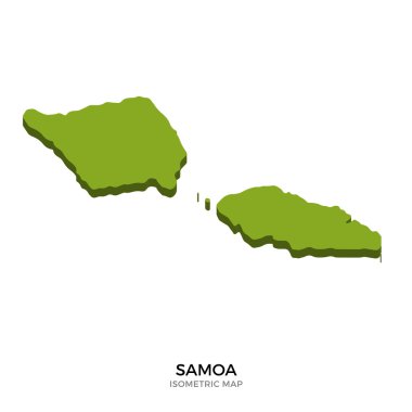 Samoa detaylı vektör illüstrasyonisometrik harita