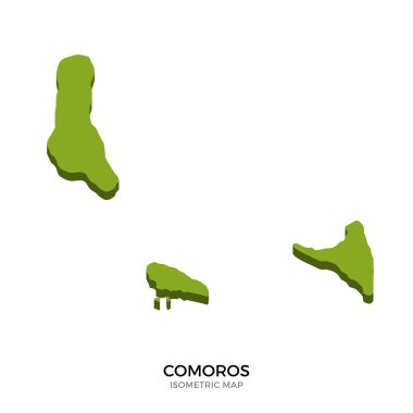 Komorlar detaylı vektör illüstrasyonisometrik harita