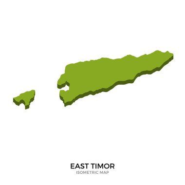 Doğu Timor detaylı vektör illüstrasyonisometrik harita
