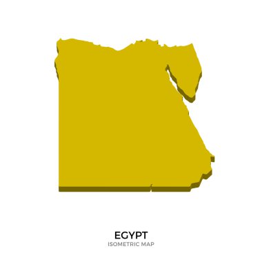 Mısır ayrıntılı vektör illüstrasyon izometrik harita
