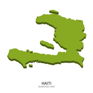 Haiti ayrıntılı vektör illüstrasyon izometrik harita