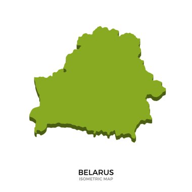 Belarus detaylı vektör illüstrasyonisometrik haritası