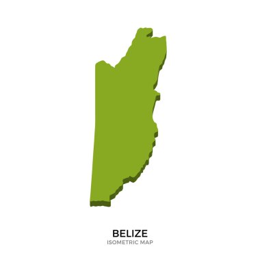 Belize detaylı vektör illüstrasyonisometrik haritası