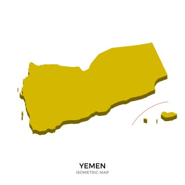 Yemen detaylı vektör illüstrasyonisometrik haritası