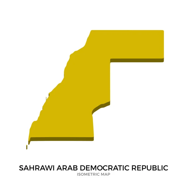 Izometrická mapa pro detailní vektorovou ilustraci Sahrawi Arabská demokratická republika — Stockový vektor