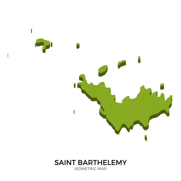 Az izometrikus Térkép Saint Barthelemy részletes vektoros illusztráció — Stock Vector