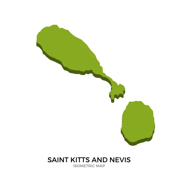 Izometrikus Térkép Saint Kitts és Nevis részletes vektoros illusztráció — Stock Vector