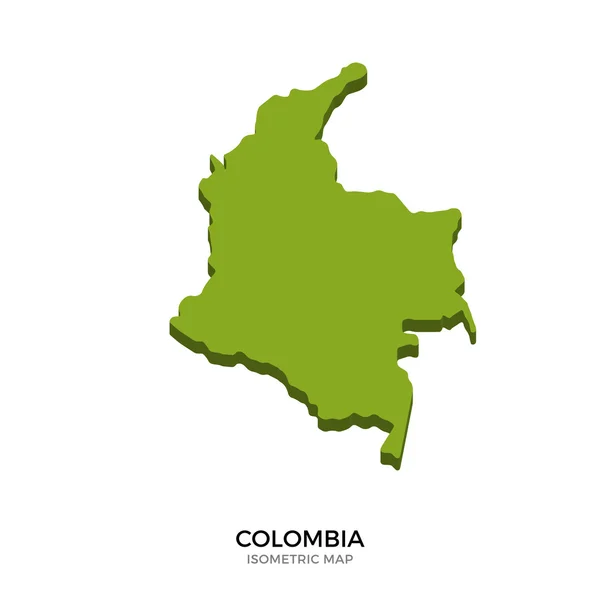 Isometric map of Colombia detailed vector illustration — Stock Vector