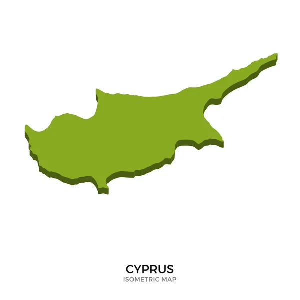 Mapa izometryczna Cypru Szczegółowa ilustracja wektorowa — Wektor stockowy