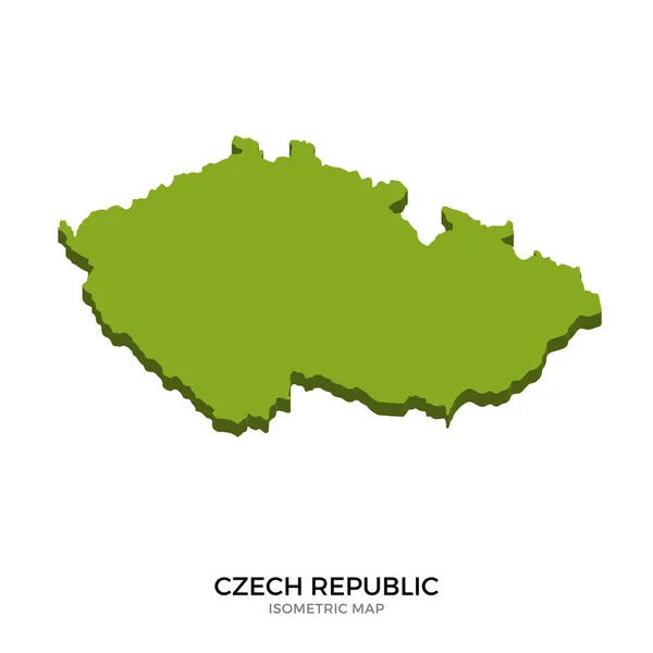 Isometric map of Czech Republic detailed vector illustration — Stock Vector